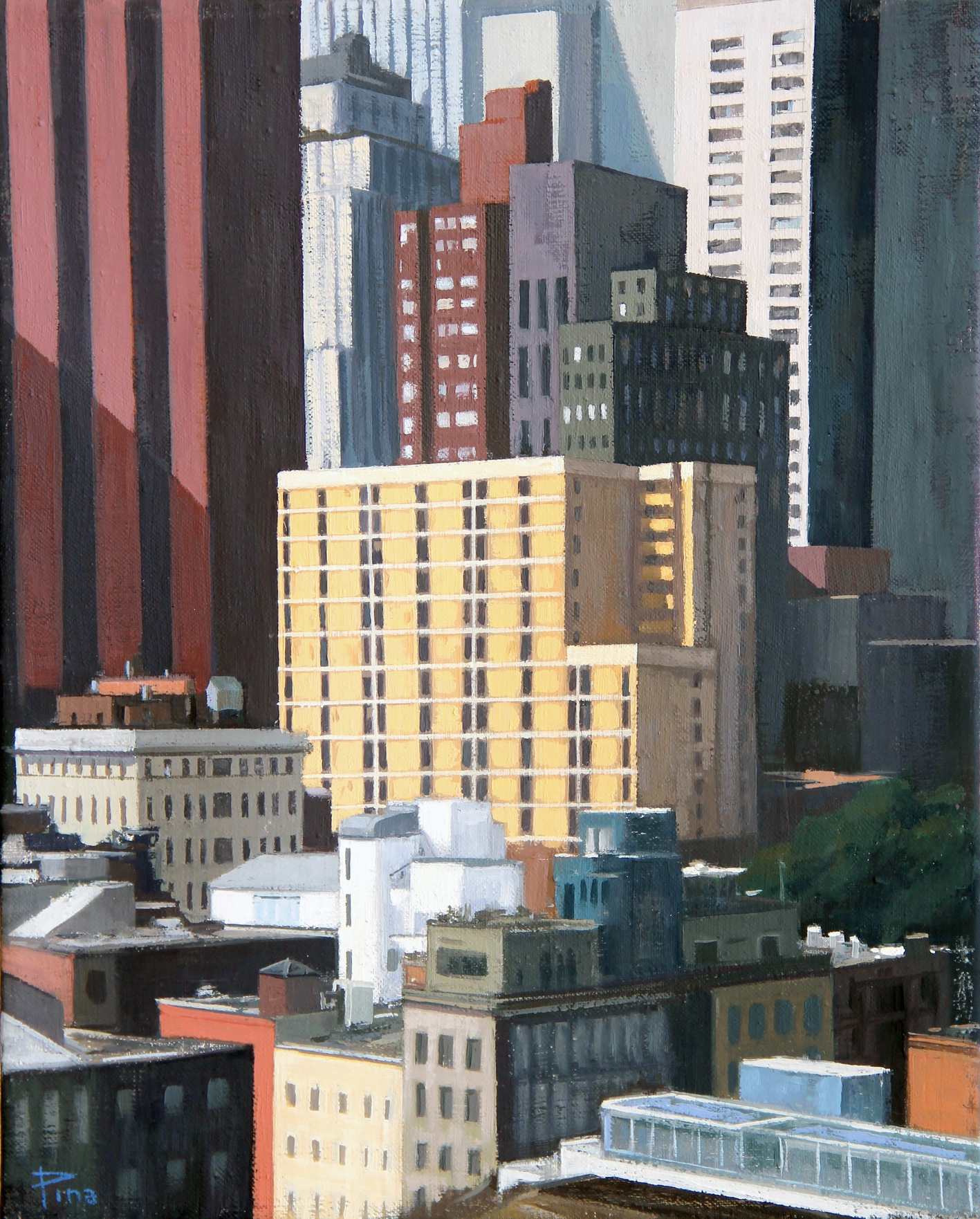 Bloque amarillo, 2021.   Óleo sobre lienzo, 41 x 33 cm