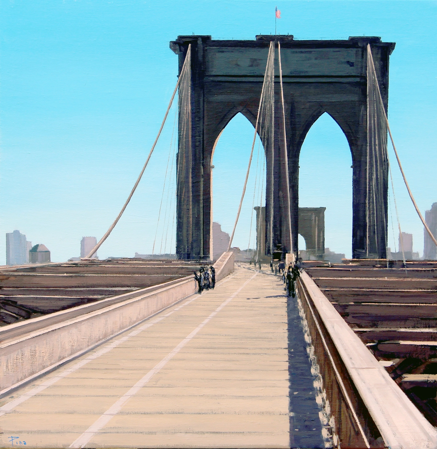 Brooklyn Bridge, 2021.   Óleo sobre tela, 50 x 50 cm