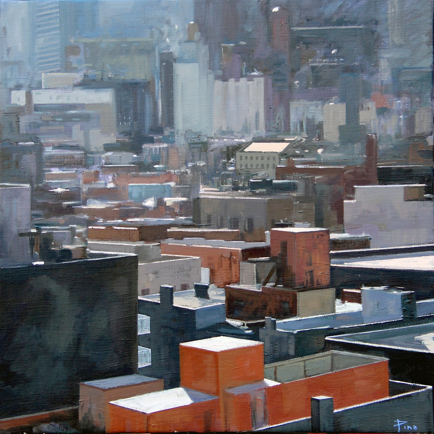 Downtown, 2021. Óleo sobre lienzo, 50 x 50 cm
