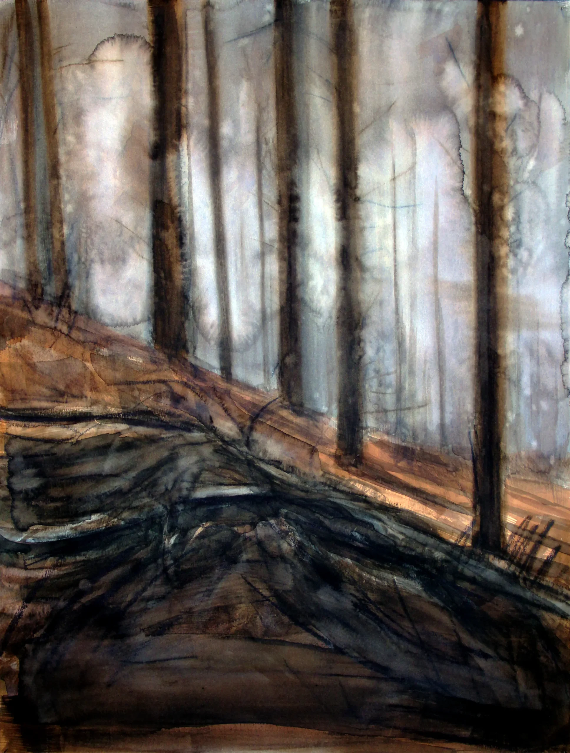 En la ladera.
Acuarela sobre papel 240g., 50 x 65 cm