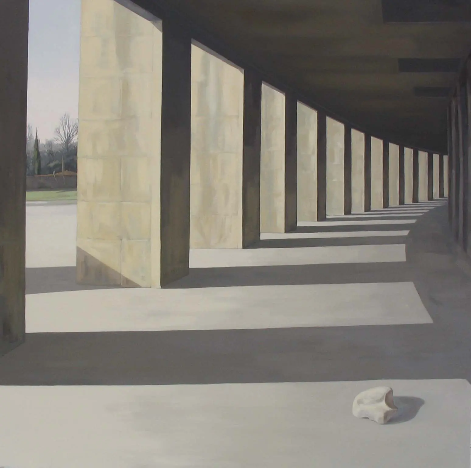 Estadio olímpico, 2006. 
Óleo sobre lienzo, 150 x 150 cm