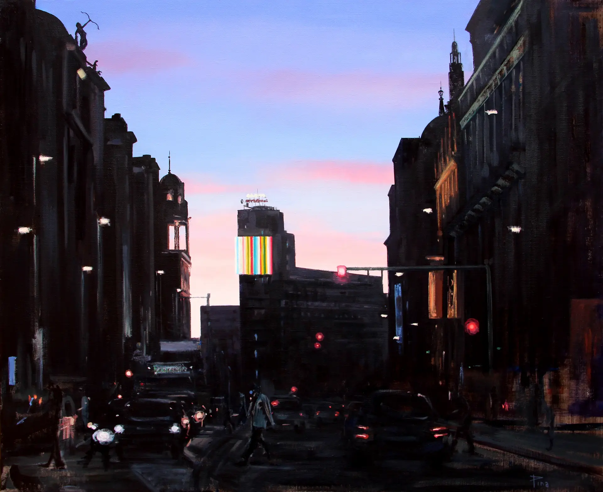 Gran Vía de noche, 2024. O/L. 65 x 81 cm
