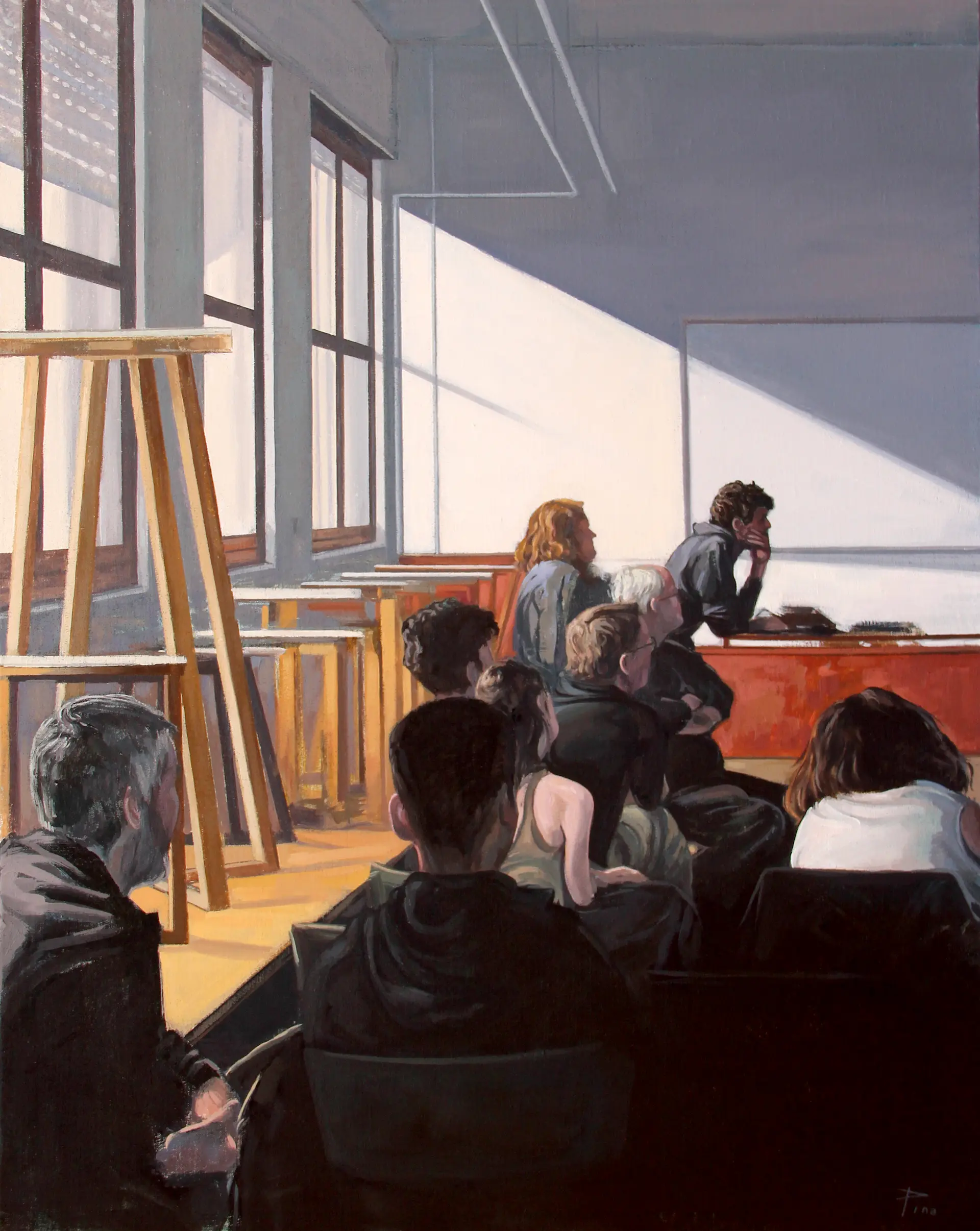 La clase, 2024.  O/L. 92 x 73 cm