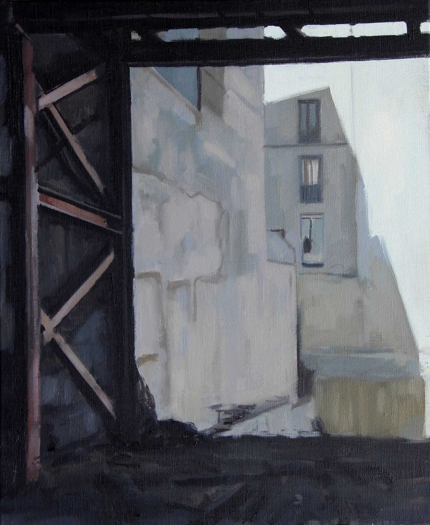 No dará tiempo, 2015.
Óleo sobre lienzo. 46 x 38 cm